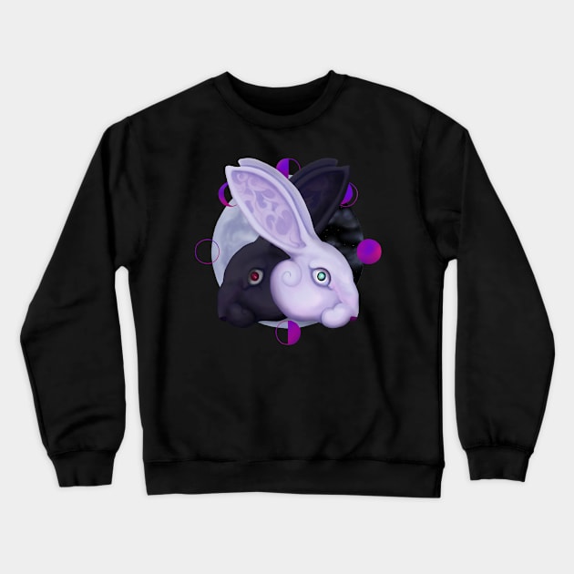 Moon rabbit Crewneck Sweatshirt by SaintQuinn